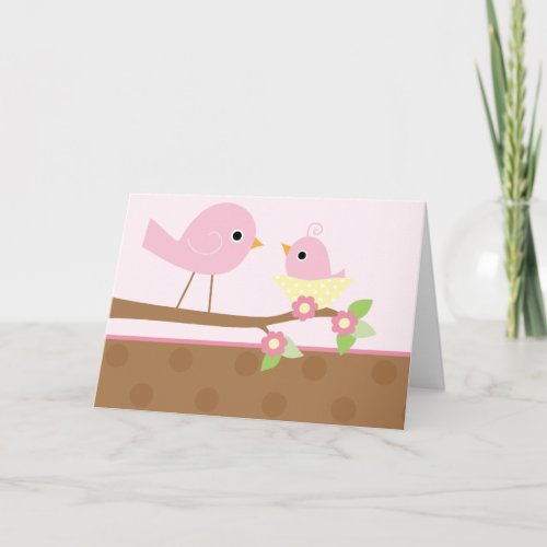 Baby Birds Nest pink Card