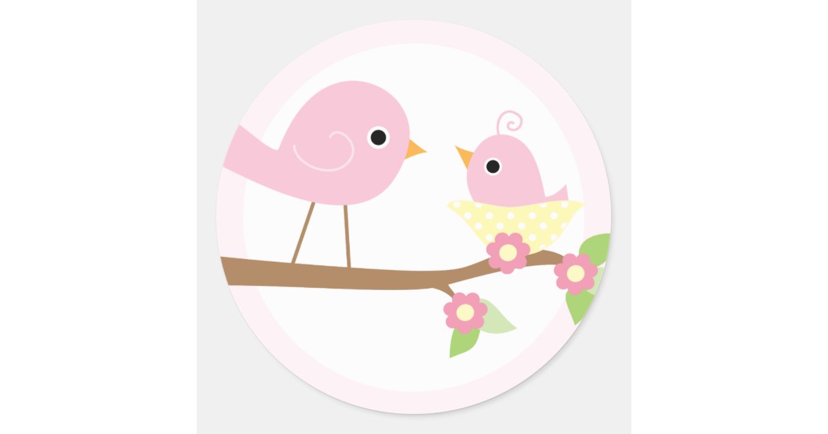 Baby Bird's Nest (pink) Classic Round Sticker | Zazzle