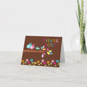 Baby Birds Nest Twins Thank You Note Card