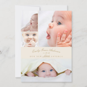 Baby Birth Announcement 5 Collage Little Love Bug