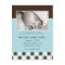 Baby Birth Announcement Blue with Chocolate Dots