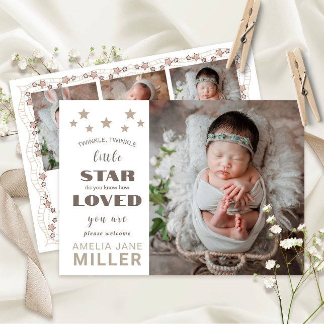 Baby Birth Announcement Card with Photo (Creator Uploaded)