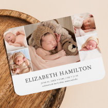 Baby Birth Announcement Elegant Photo Magnet