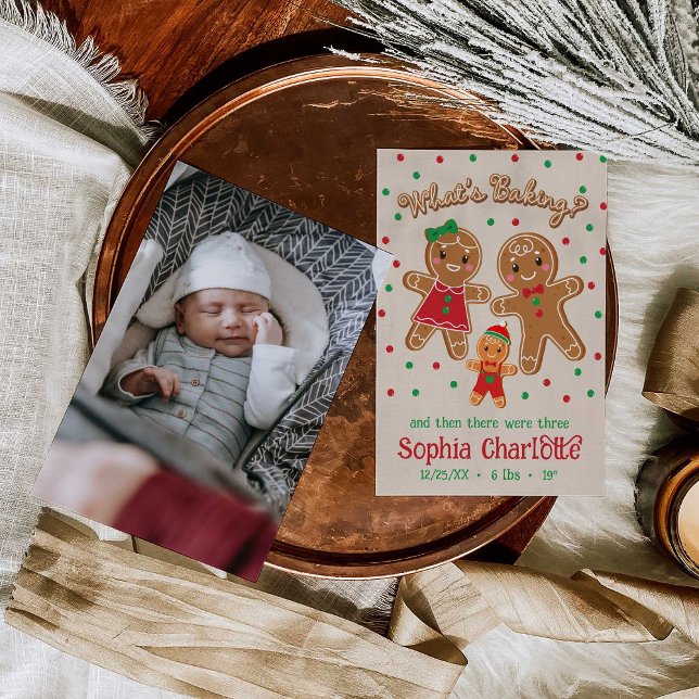 Baby Birth Announcement Gingerbread Card (Creator Uploaded)