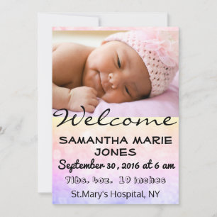 Baby Birth Announcement Girl or Boy Customize
