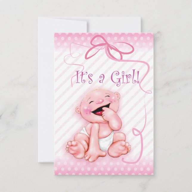 Baby birth announcement “It’s a girl” (Front)