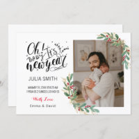 Baby Birth Announcement Photo Card Elegant Floral