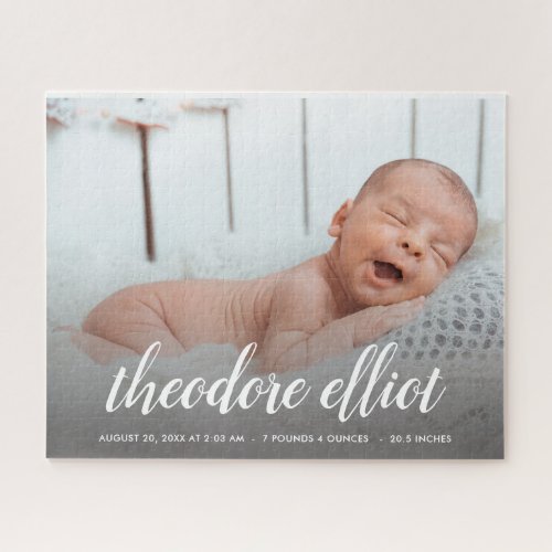 Baby Birth Announcement Photo Jigsaw Puzzle