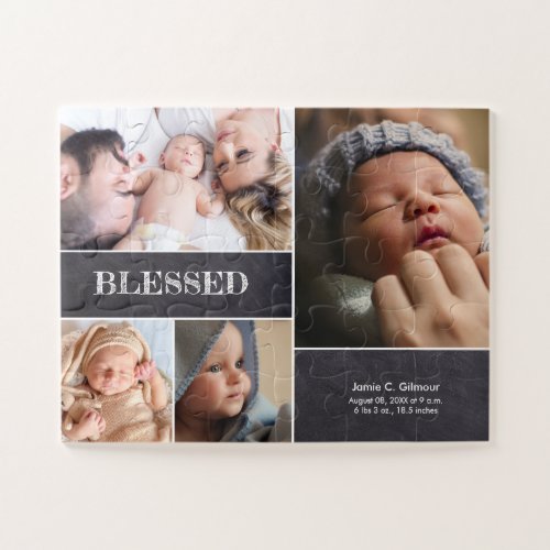 Baby Birth Announcement Photos Jigsaw Puzzle