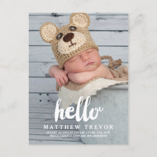 hello baby birth postcards zazzle baby postcards