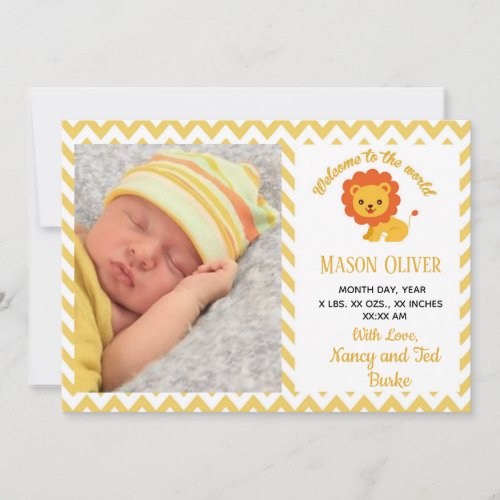 Baby Birth Announcement with Photo of Newborn