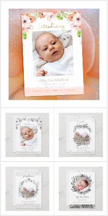 Baby Birth Announcements Newborn Photo Templates