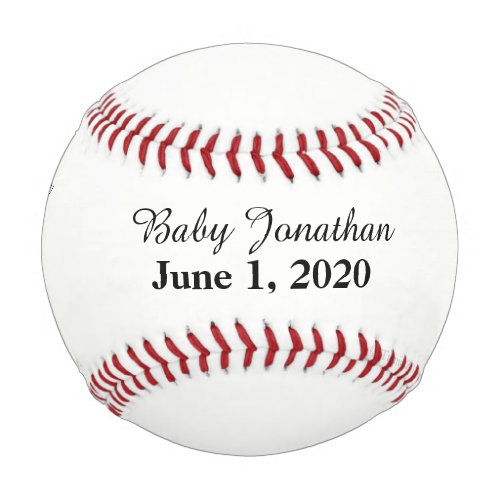Baby Birth Stats Keepsake Baseball