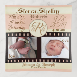 Baby Birth Stats & Photos Movie Reel Film Trinket Tray