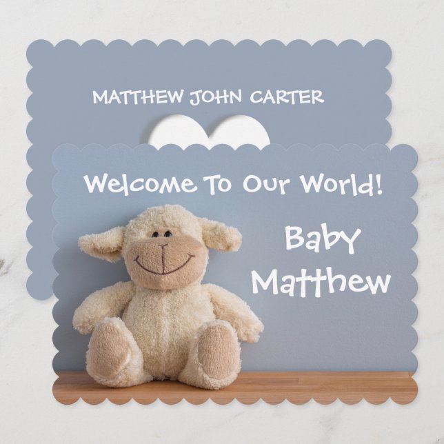 Baby Birth Welcome Card Baby Name (Front/Back)