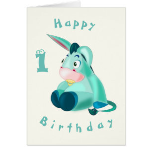 Baby Birthday Card Baby Donkey - Personalized