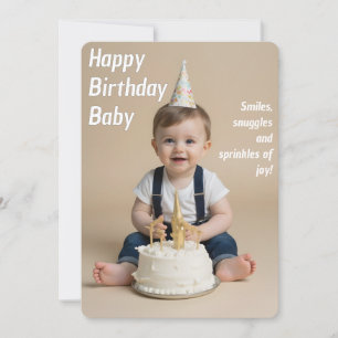 Baby Birthday Card for Instant Download