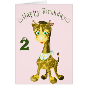 Baby Birthday Card happy Giraffe - Personalized