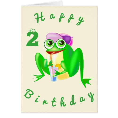 Baby Birthday Card Happy Party Frog _ Personalized