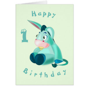 Baby Birthday Card Little Donkey - Personalized