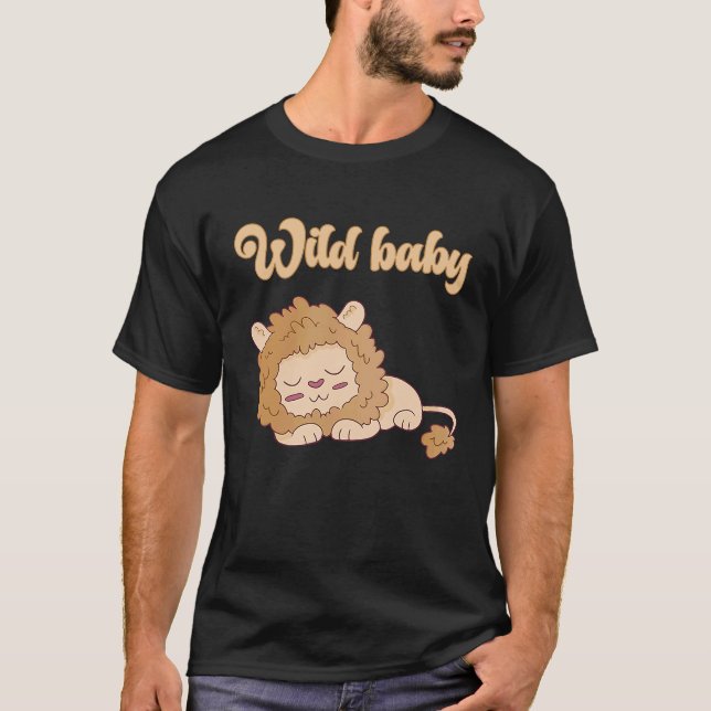 Baby Birthday One Wild Lion Animals Celebration Bo T-Shirt (Front)