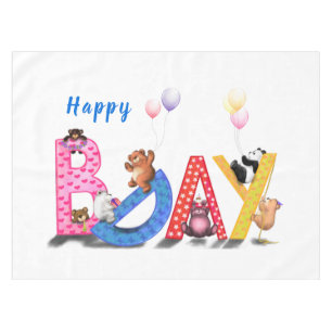 Baby Birthday Tablecloth Cute Bears