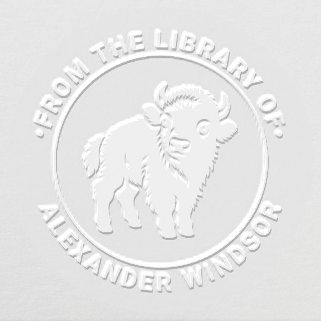 Baby Bison Standing Library Book Name #2 Embosser (Design)