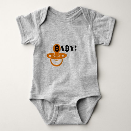 Babybitcoin symbol  pacifier baby bodysuit