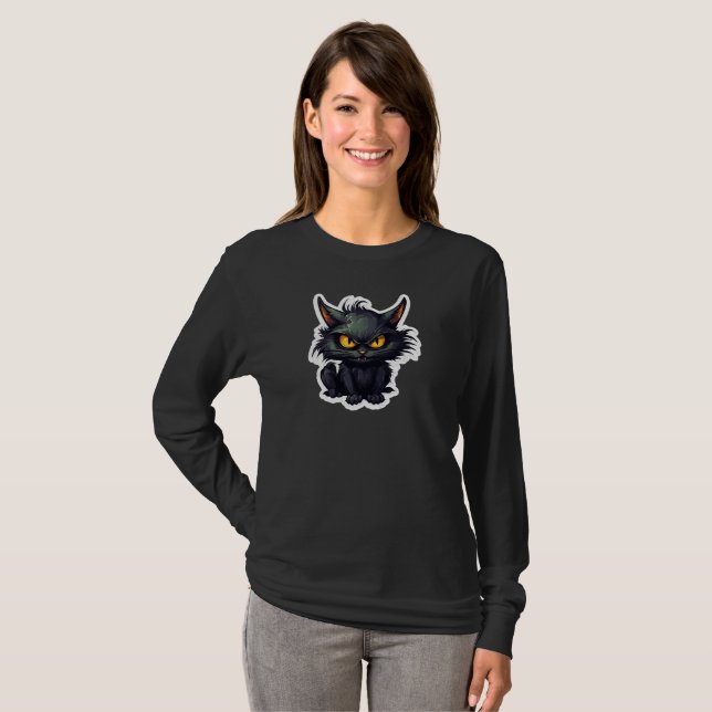 Baby Black Cat Design - Baby Fine Jersey T-Shirt (Front Full)