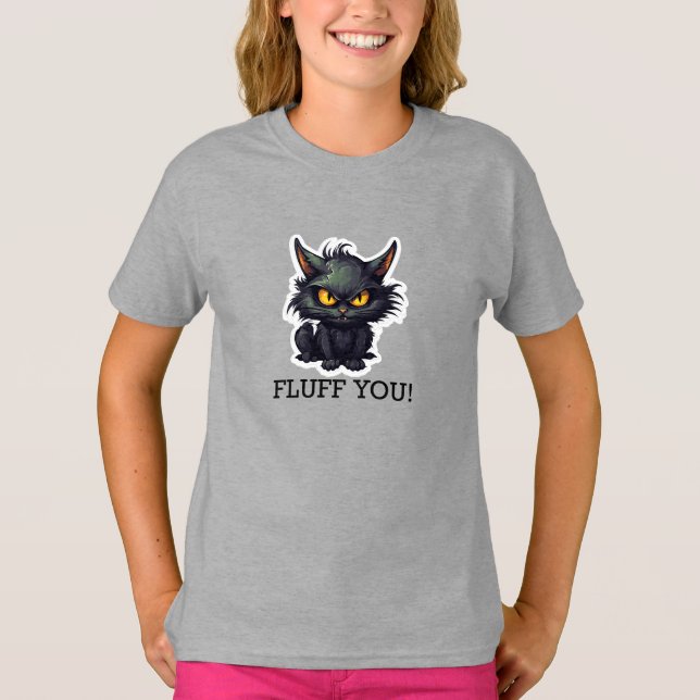 Baby Black Cat Design - Girls' Basic T-Shirt (Front)