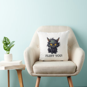 Baby Black Cat Design - Throw Pillow 16" x 16"