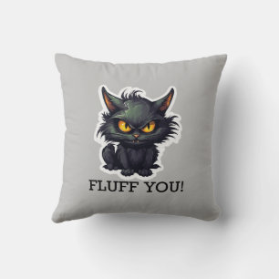 Baby Black Cat Design - Throw Pillow 16" x 16"