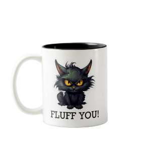 Baby Black Cat Design - Two-Tone Mug