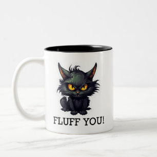 Baby Black Cat Design - Two-Tone Mug
