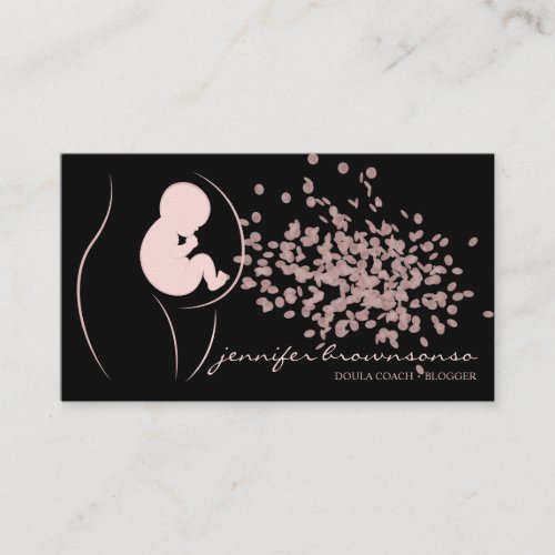 Baby Black Doula Birth Coach Pregnant Business Card