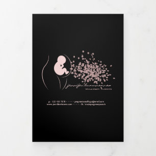 Baby Black Doula Birth Coach Pregnant Service Tri-Fold Program