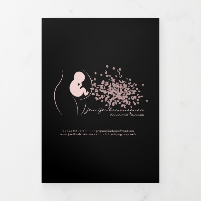 Baby Black Doula Birth Coach Pregnant Service Tri-Fold Program