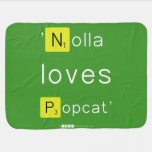 'Nolla 
 loves
 Popcat'  Baby Blanket