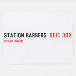Station barbers   Baby Blanket