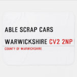 ABLE SCRAP CARS  WARWICKSHIRE  Baby Blanket