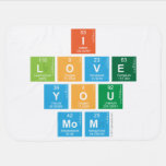 I
 love
 you
 mom  Baby Blanket