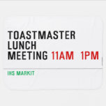 TOASTMASTER LUNCH MEETING  Baby Blanket
