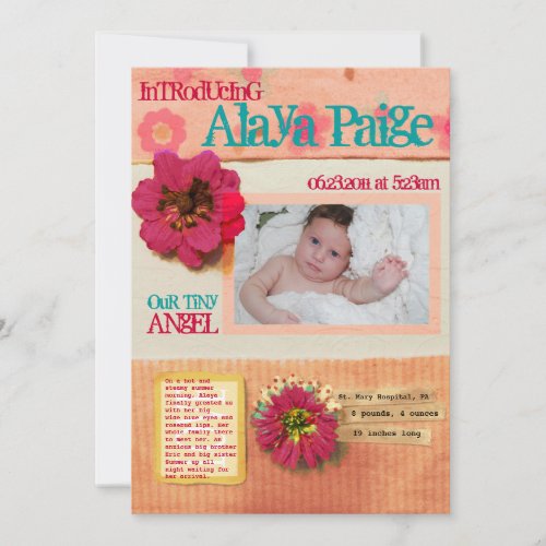 Baby Blanket Birth Announcement Greeting Card