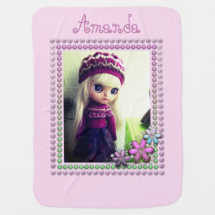 Baby Blanket ,Blanket for girls, dolls, Blythe