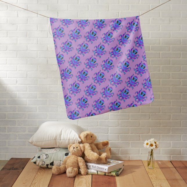 Baby Blanket - Blue Violet Octopus (purple) (In Situ)