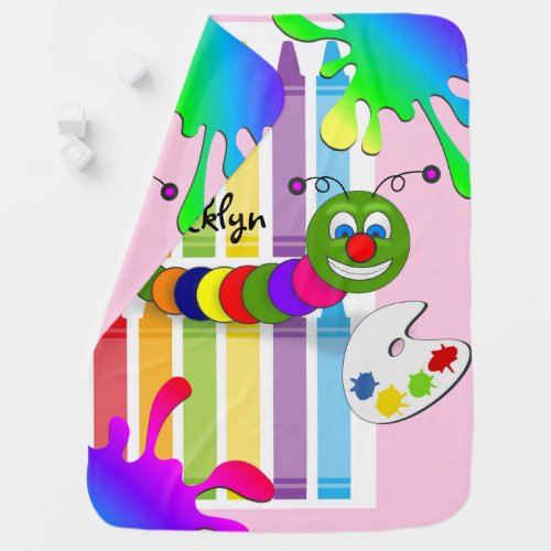 Baby Blanket Colorful Colors Painting Worm