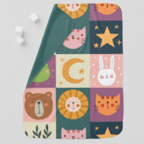 Baby Blanket Colorful patchwork Cute Baby animals