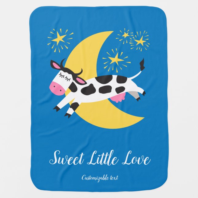 Baby Blanket Cow Jumped Over the Moon (Front)