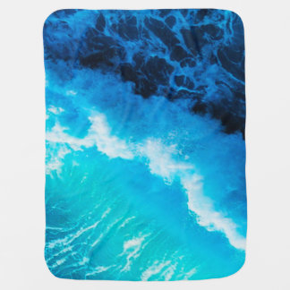 Baby Blanket - Crashing Blue Ocean Wave