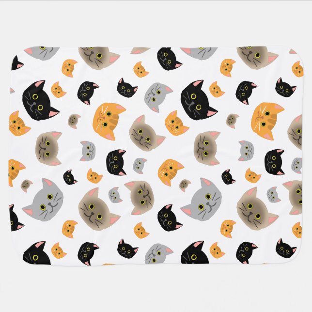 Baby blanket - cute cats pattern: Adorable & Warm (Horizontal)